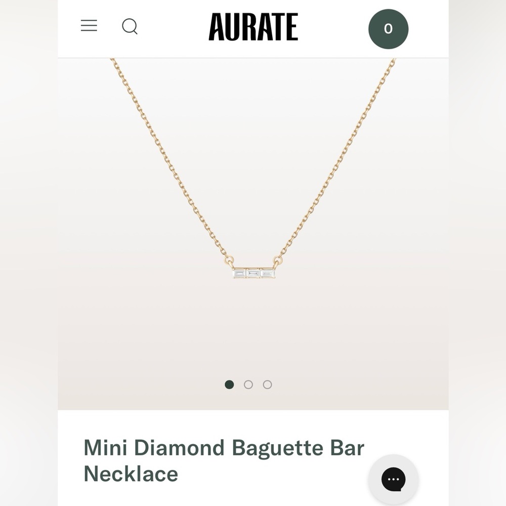 Aurate Mini Diamond Baguette Bar
Necklace